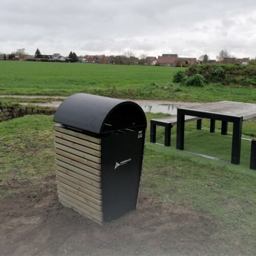 Buiten afvalbak Contour 14 Voor de afwerking van de ijzerdelen heeft u de keuze uit diverse ral kleuren.